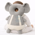 Shark Doo Doo® Baby Head Protector Cushion for 6–24 Months | Soft Plush Safety Backpack for Toddlers | Adjustable Straps, Anti-Fall Pillow for Infants (Grey Elephant)