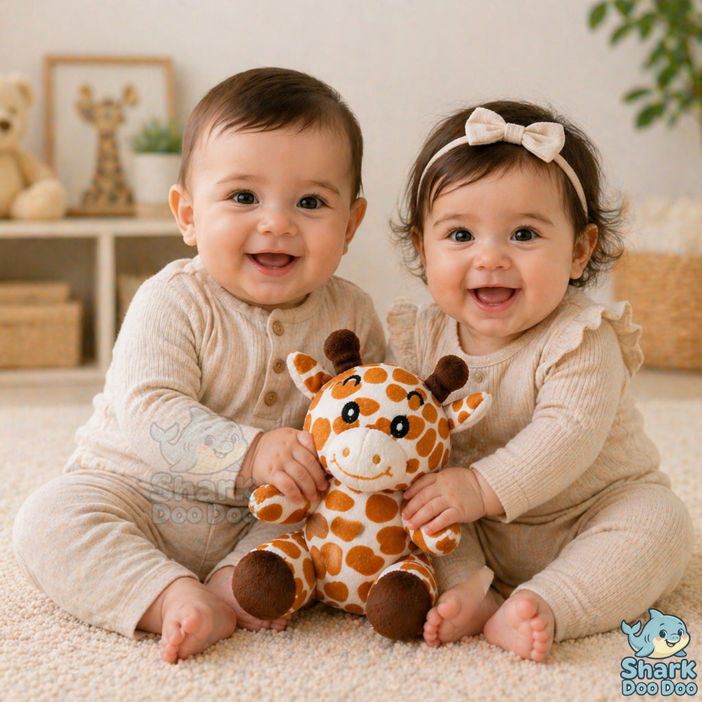Shark Doo Doo® Giraffe Plush Toy for Infants & Kids | Super Soft Stuffed Animal Teddy for Boys, Girls & Babies | Cute Brown Giraffe Toy for Sleeping, Hugging & Gifting | Small Size 18 cm