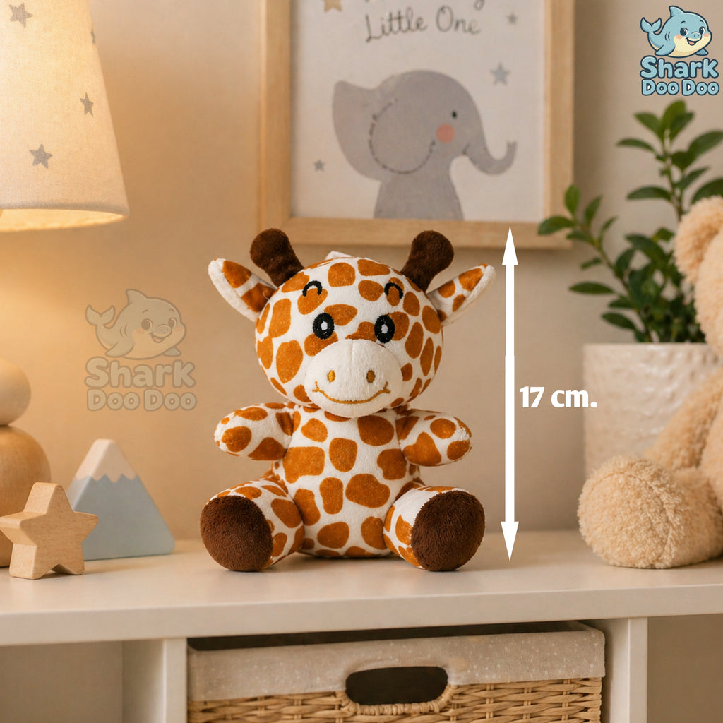 Shark Doo Doo® Giraffe Plush Toy for Infants & Kids | Super Soft Stuffed Animal Teddy for Boys, Girls & Babies | Cute Brown Giraffe Toy for Sleeping, Hugging & Gifting | Small Size 18 cm