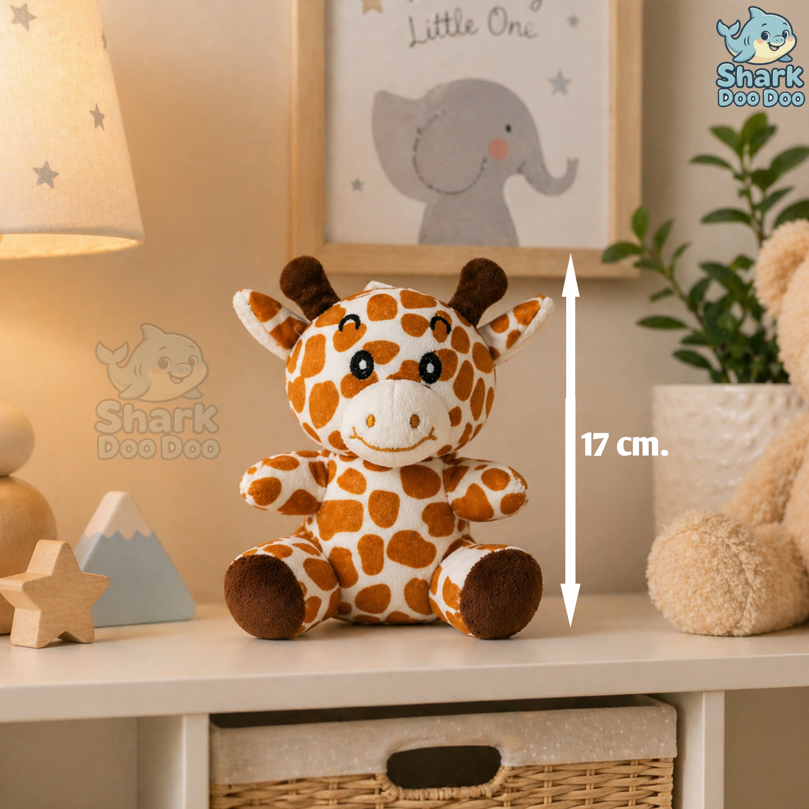 Shark Doo Doo® Giraffe Plush Toy for Infants & Kids | Super Soft Stuffed Animal Teddy for Boys, Girls & Babies | Cute Brown Giraffe Toy for Sleeping, Hugging & Gifting | Small Size 18 cm