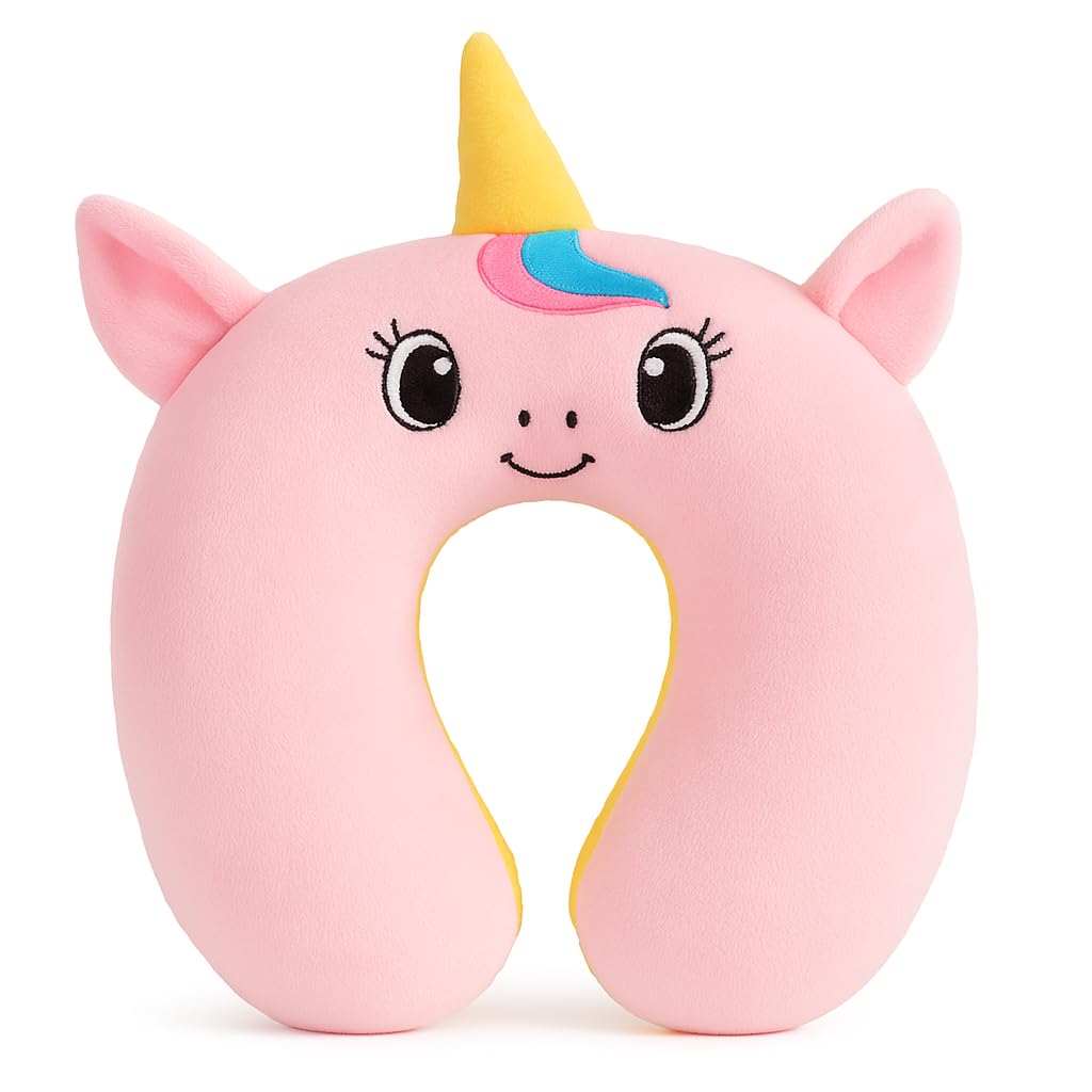 Shark Doo Doo® New Born Baby Soft Neck Supporting Pillow (0–12 Months), Infant Neck Support Pillow for Sleeping & Travel, Cute Printed, Ultra Soft & Breathable