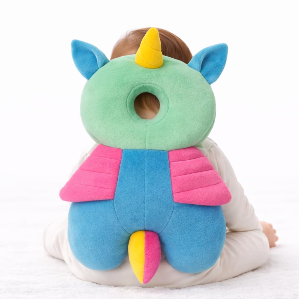 Shark Doo Doo® Baby Unicorn Head Protector Cushion for 6–24 Months | Soft Plush Safety Backpack for Toddlers | Adjustable Straps, Anti-Fall Pillow for Infants (Copy)
