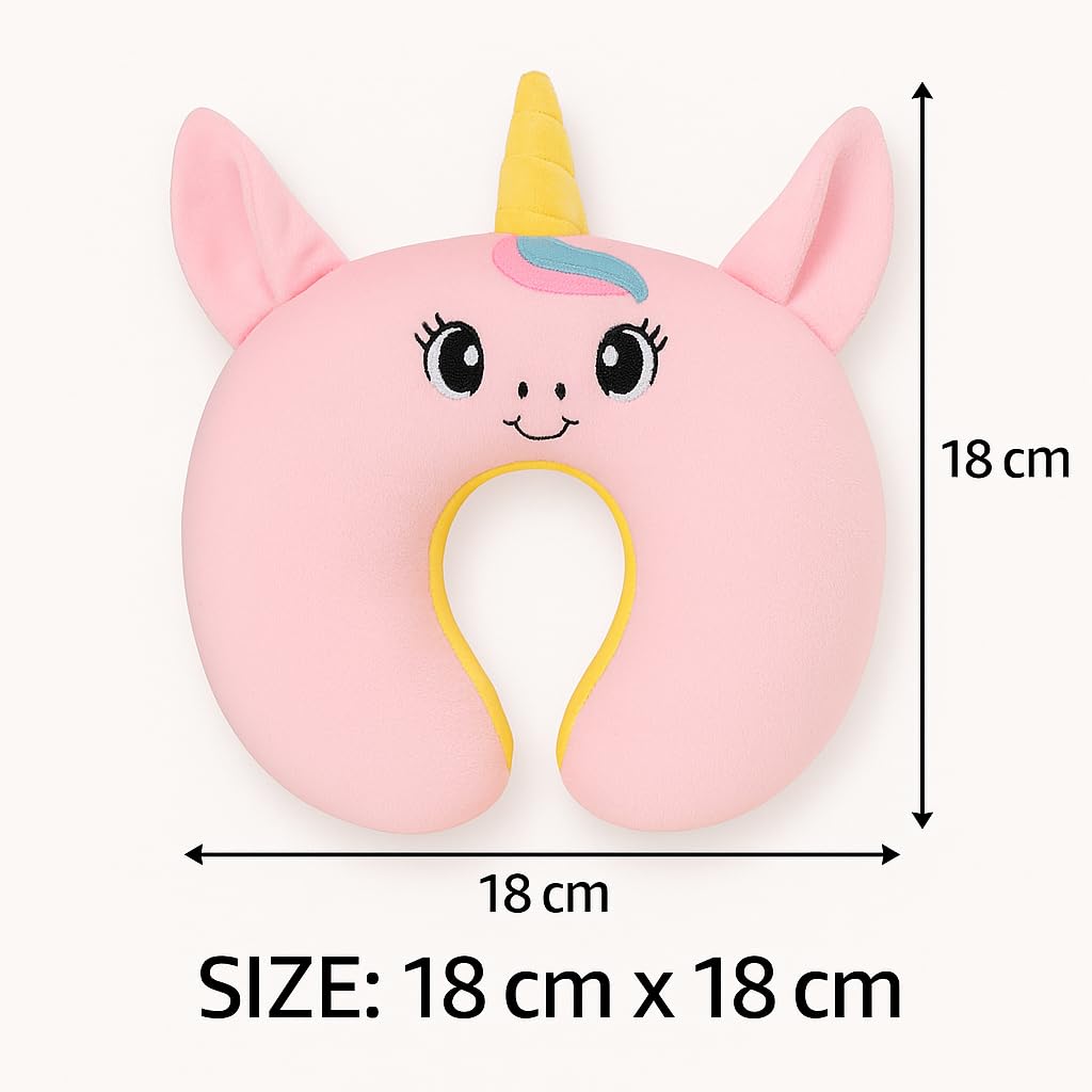 Shark Doo Doo® New Born Baby Soft Neck Supporting Pillow (0–12 Months), Infant Neck Support Pillow for Sleeping & Travel, Cute Printed, Ultra Soft & Breathable