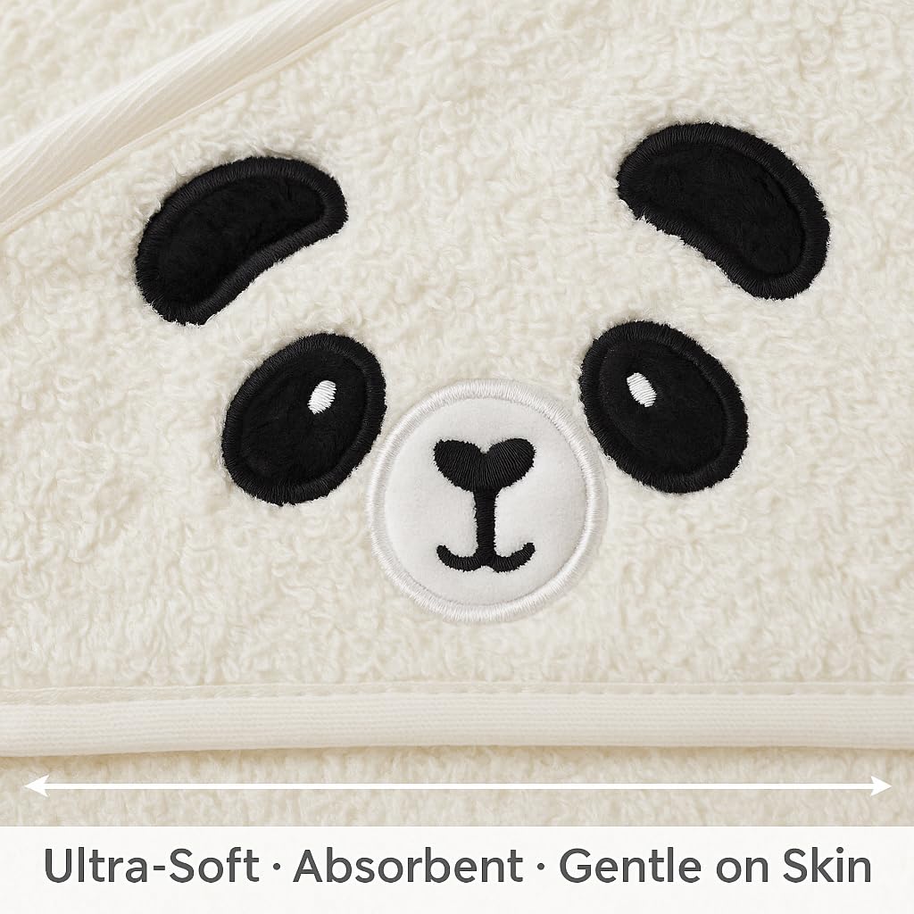 Shark Doo Doo® Organic Cotton Hooded Baby Towels for Newborn Boys & Girls – Soft & Breathable Bath Towel for Infants & Toddlers (85x85 cm) (White)