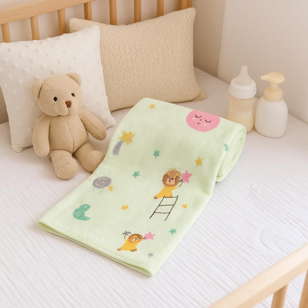 Shark Doo Doo® Organic Cotton Baby Luxury Towels for Newborn Boys & Girls – Soft & Breathable Bath Towel for Infants & Toddlers (50x100cm) (Green)