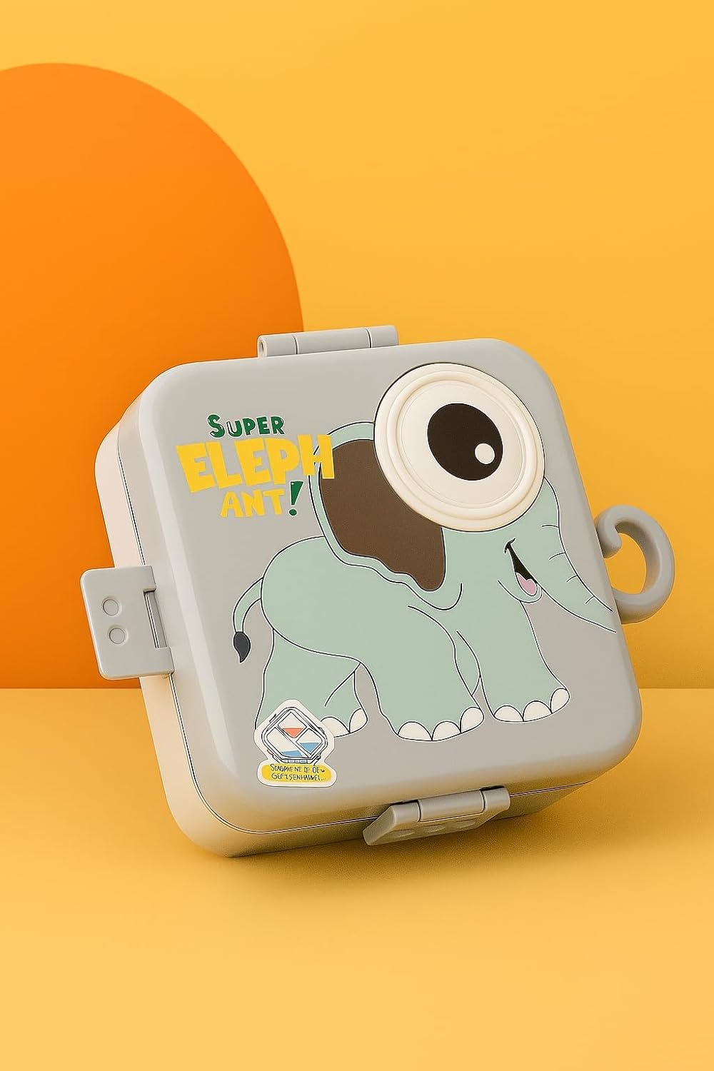 Shark Doo Doo® Super Elephant Grey  - Kids Stainless Steel Lunch Box for School | Insulated Bento Tiffin Box