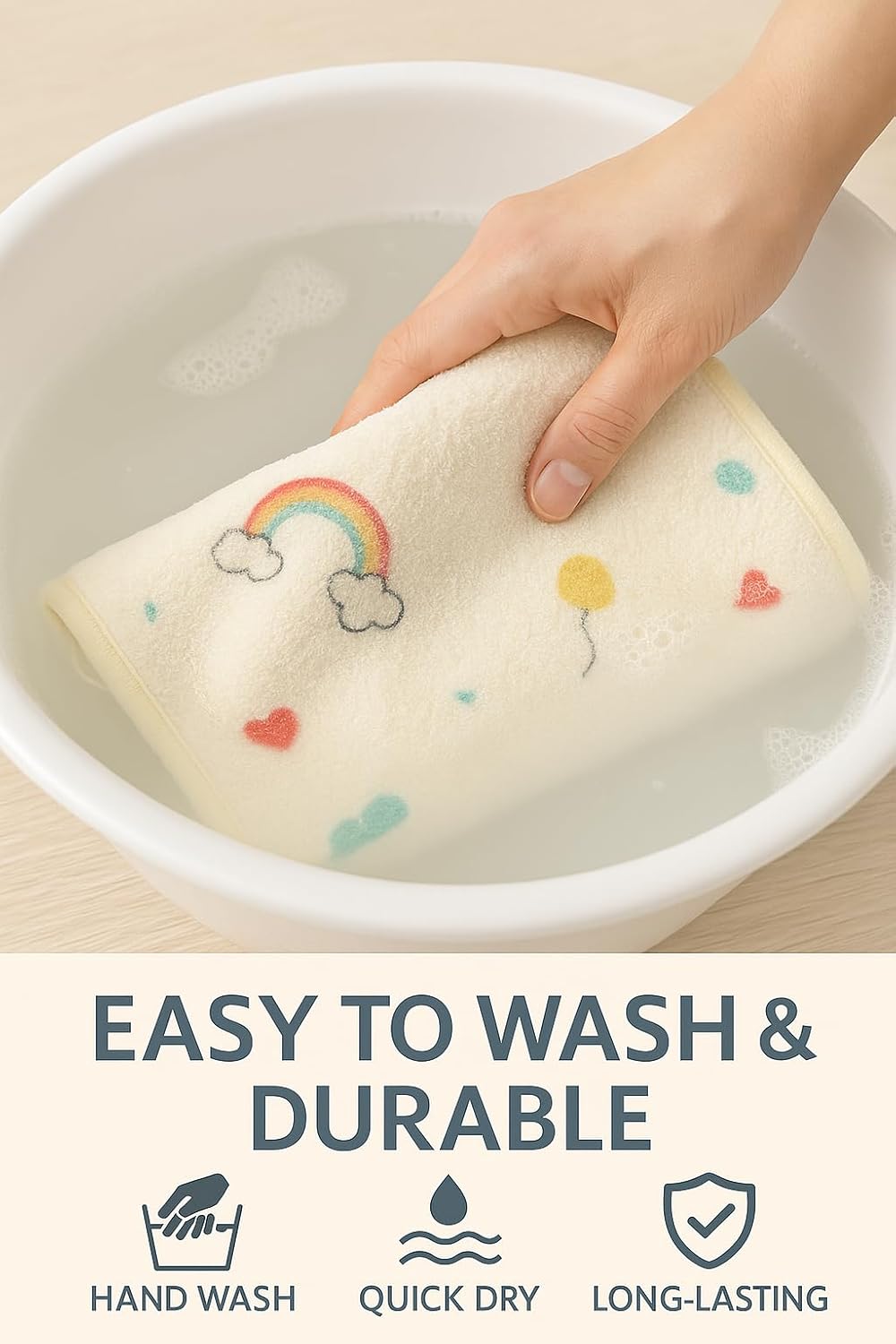Shark Doo Doo® Organic Cotton Baby Luxury Towels for Newborn Boys & Girls – Soft & Breathable Bath Towel for Infants & Toddlers (50x100cm) (Light Yellow)