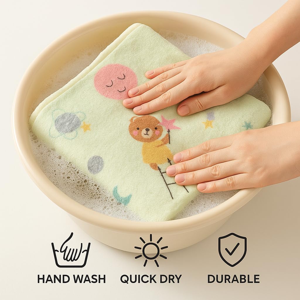Shark Doo Doo® Organic Cotton Baby Luxury Towels for Newborn Boys & Girls – Soft & Breathable Bath Towel for Infants & Toddlers (50x100cm) (Green)