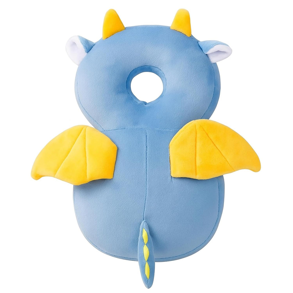 Shark Doo Doo® Baby Dragon Head Protector Cushion for 6–24 Months | Soft Plush Safety Backpack for Toddlers | Adjustable Straps, Anti-Fall Pillow for Infants