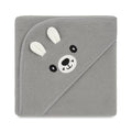 Shark Doo Doo® Organic Cotton Hooded Baby Towels for Newborn Boys & Girls – Soft & Breathable Bath Towel for Infants & Toddlers (85x85 cm) (Grey)