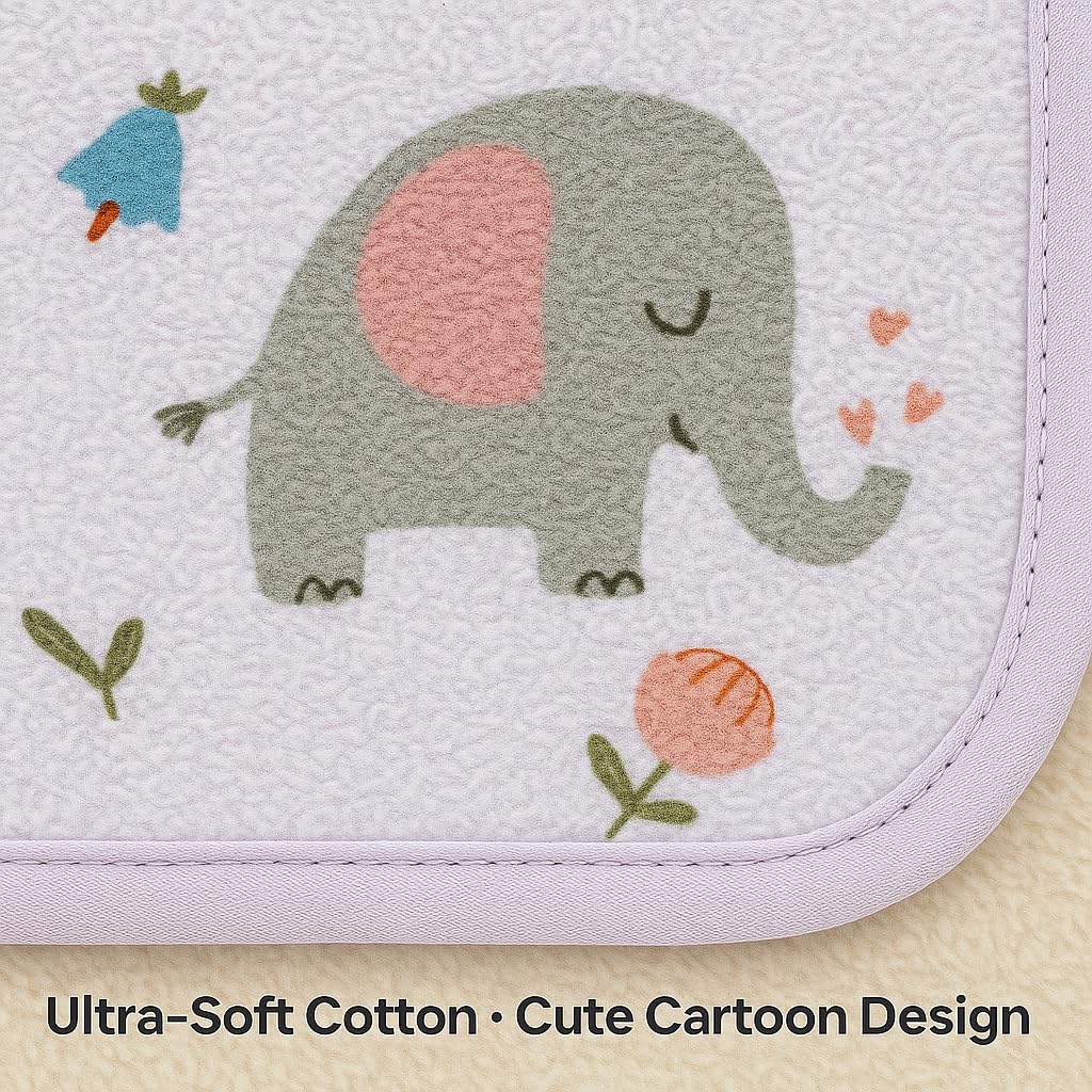Shark Doo Doo® Organic Cotton Baby Luxury Towels for Newborn Boys & Girls – Soft & Breathable Bath Towel for Infants & Toddlers (50x100cm) (Lavender)
