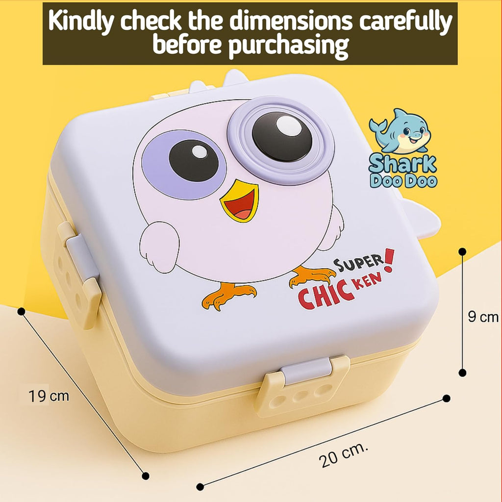 Shark Doo Doo® Super Lavender Chicken  - Kids Stainless Steel Lunch Box for School | Insulated Bento Tiffin Box