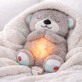 Shark Doo Doo® Breathing Teddy Bear Plush Otter with Rhythm Motion, Light & Music | Grey Comfort Toy for Stress Relief for Kids, Adults & Valentine’s Day
