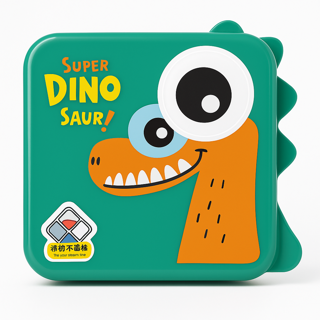 Shark Doo Doo® Super Dinosaur Green - Kids Stainless Steel Lunch Box for School | Insulated Bento Tiffin Box